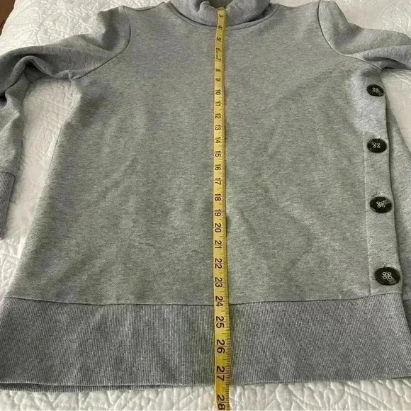 Soft Surroundings‎ Lidia Side Button Cotton Turtleneck Sweatshirt Gray Size M - Picture 8 of 8